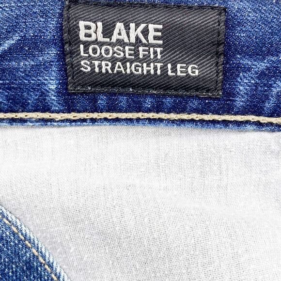 EXPRESS Men's Loose Fit Straight Leg Mid-Rise Cotton Jeans - Picture 8 of 11